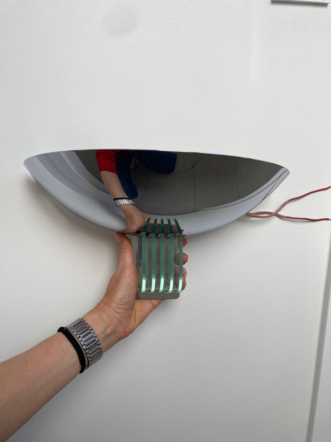 Chrome and glass wall light