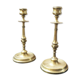 Paire de chandeliers en laiton