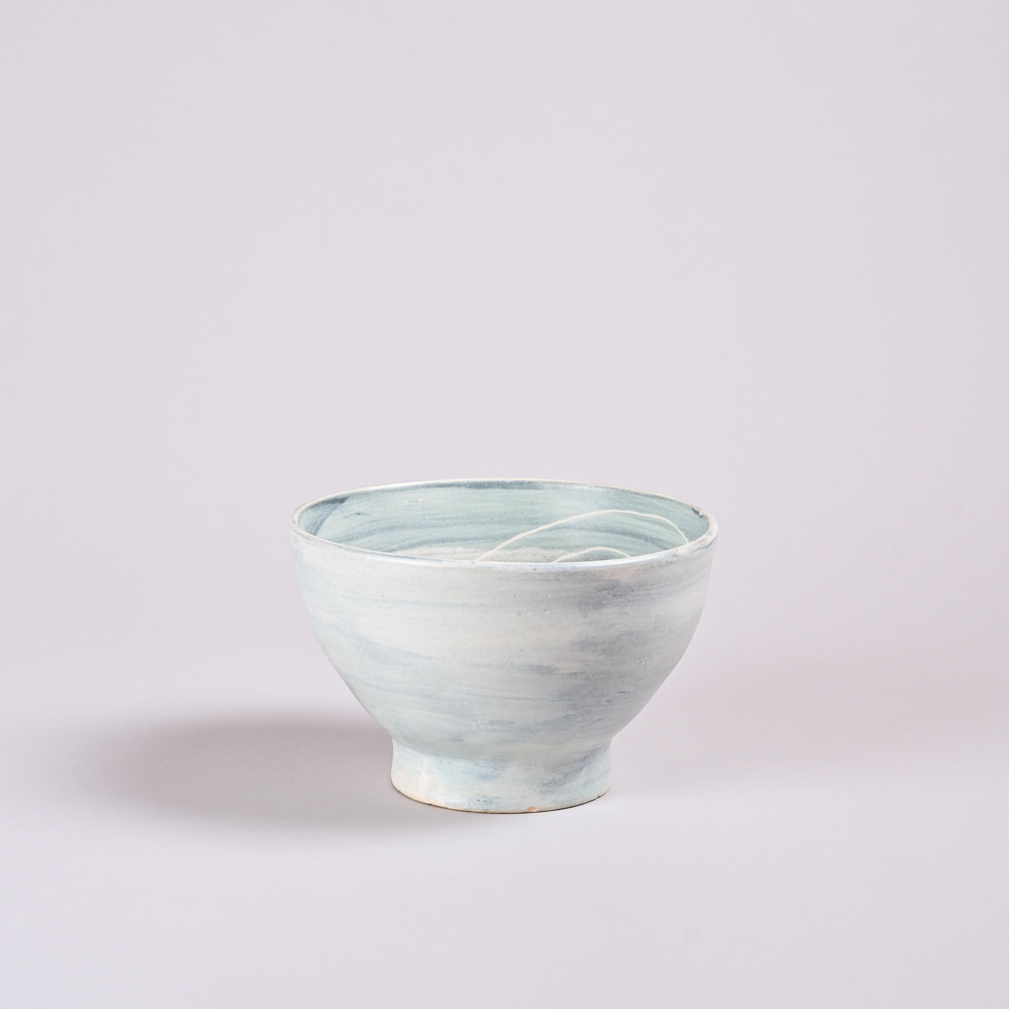 White glazed ceramic cup by Marie Madeleine Jolly, France, circa 1960.