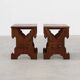 Pair of Belgian Arts & Crafts or Jugendstil Oak Stools, circa 1890