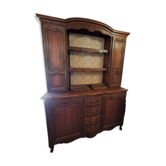 Two-piece solid oak sideboard