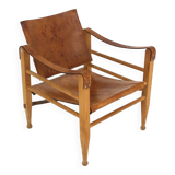 Leather “Safari” armchair, Aage Bruun & Son, Denmark, 1960s