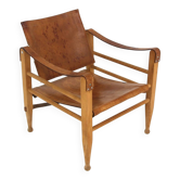 Leather “Safari” armchair, Aage Bruun & Son, Denmark, 1960s