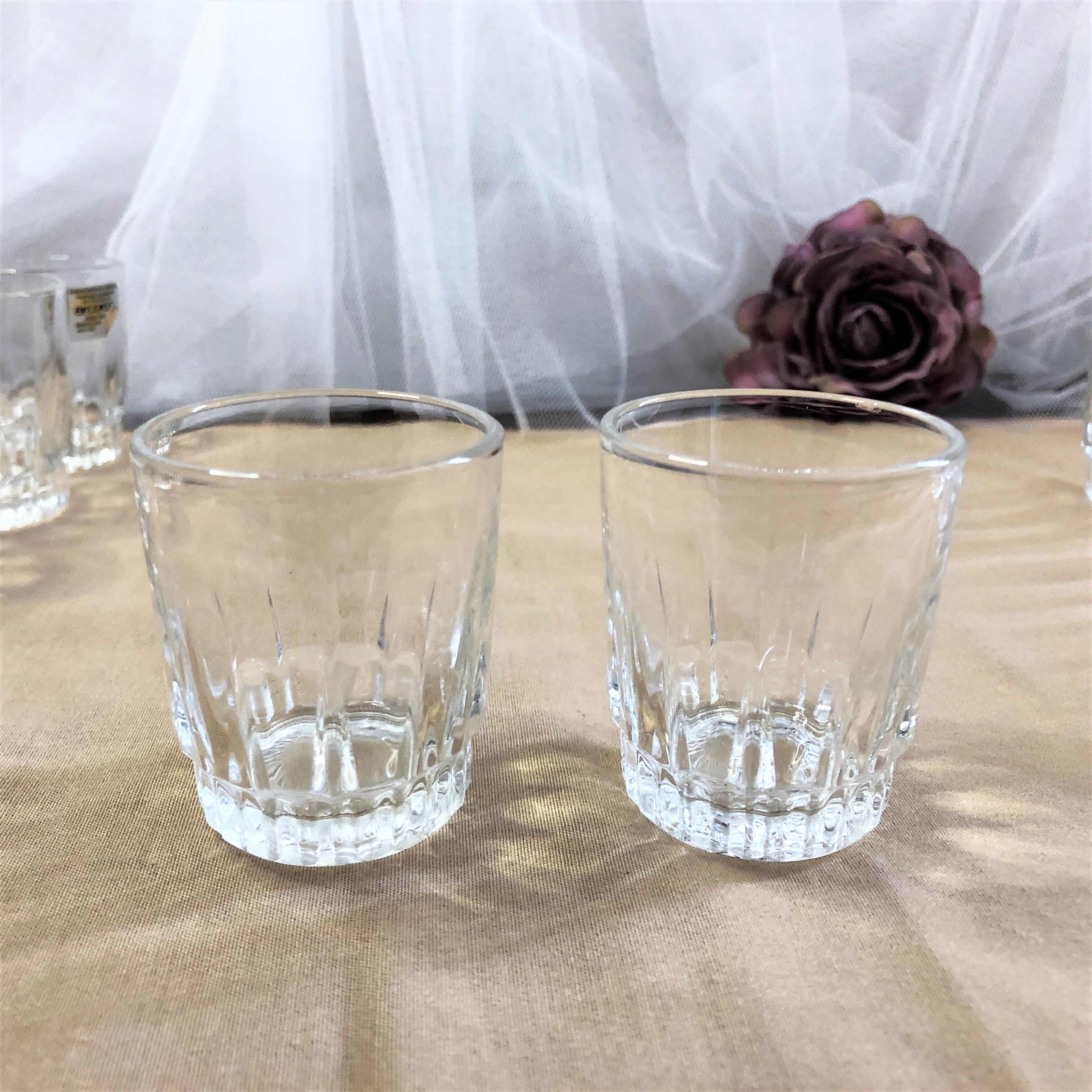 Set of 8 cut glass shot glasses France Arcoroc