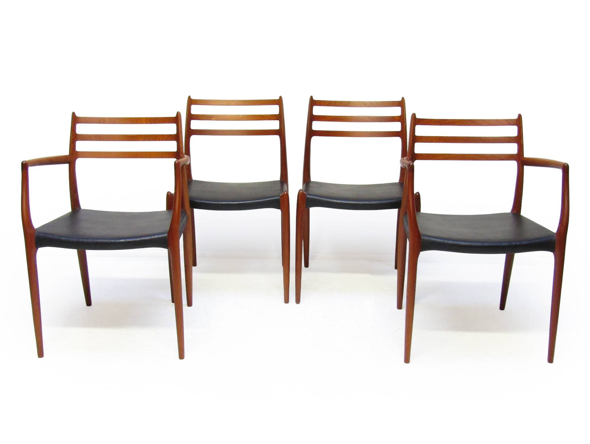 Set of Four 1950s Danish Model 62 and Model 78 Dining Chairs by Niels Molle