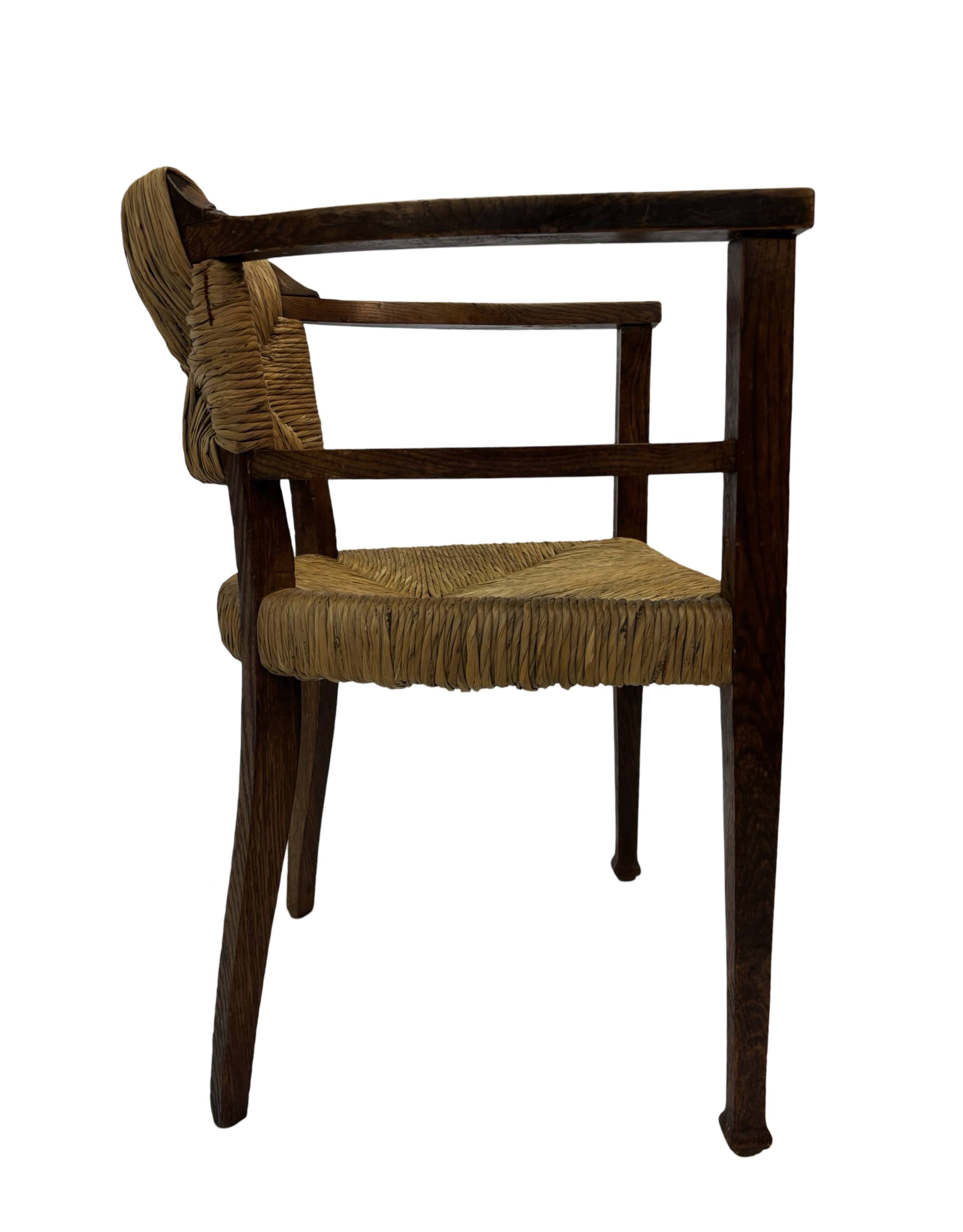 Art Deco chair minimalist oak wicker minimalist design
