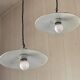 Pair of black and white sheet metal pendant lights, ceramic sockets