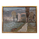Mid-Century Modern Swedish "Italian Valley" Vintage 1967 Oil Painting, Framed
