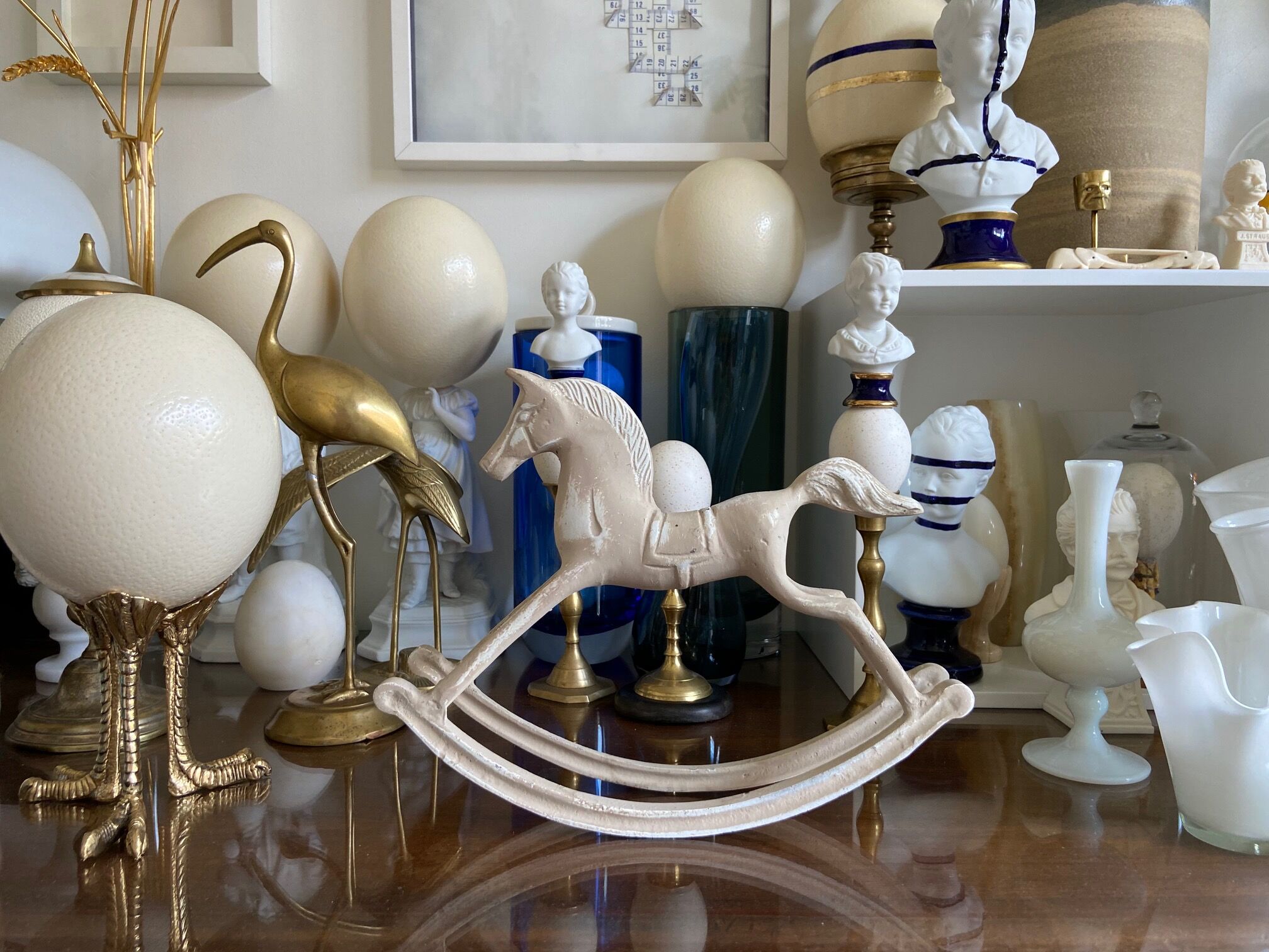 Plaster rocking horse