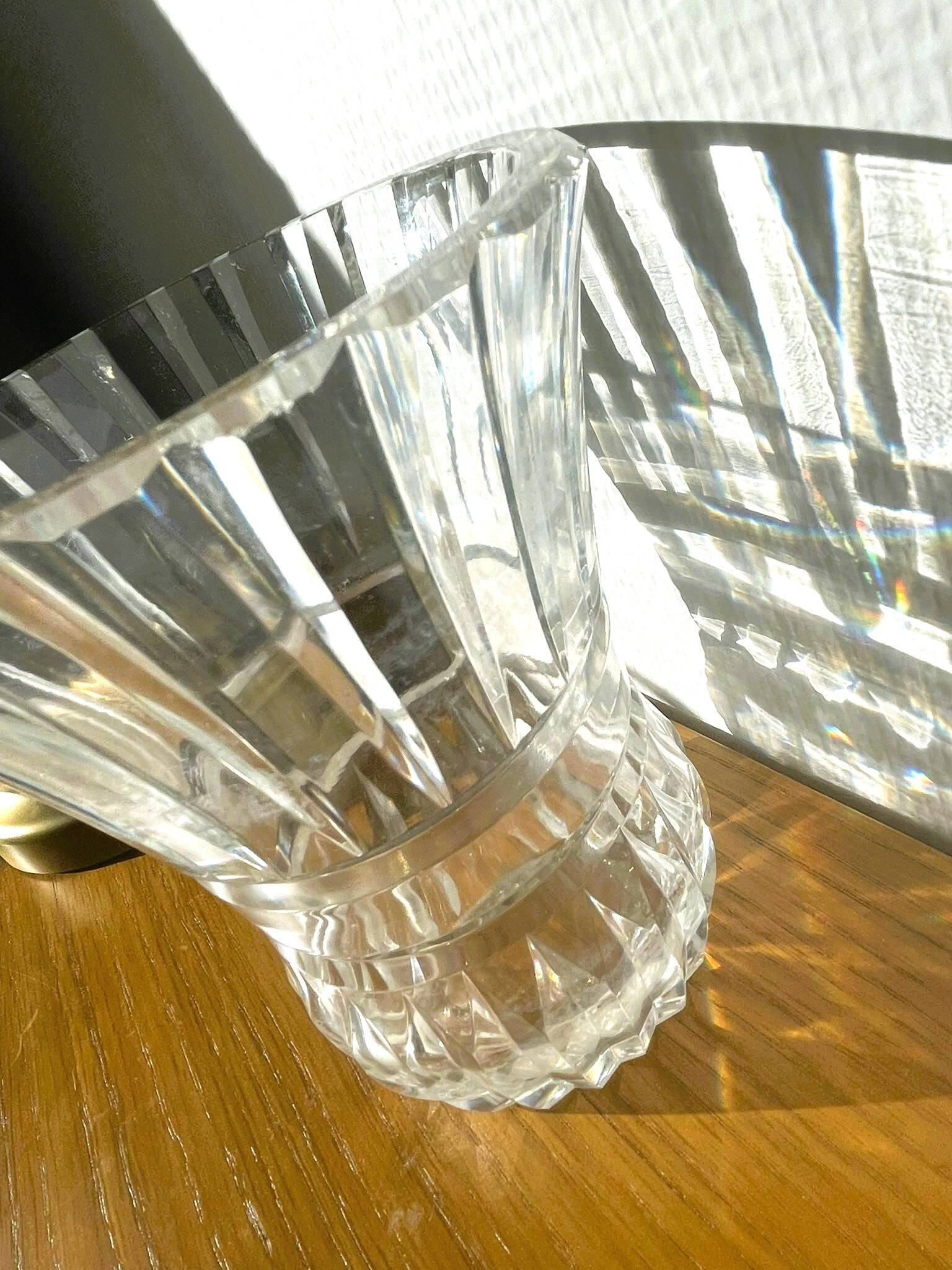 Clear crystal vase Val Saint Lambert
