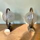 Pair of 1970s brass and glass wall sconces