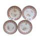 4 polychrome ironstone dessert plates, "Chinese" model, U&C Sarreguemines