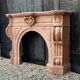 Impressive Napoleon III fireplace in violet brocatelle marble from Spain, circa 1880.