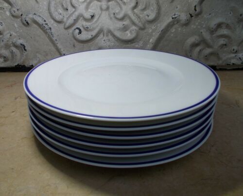 6 plates dessert Limoges Haviland Rochas filet bleu