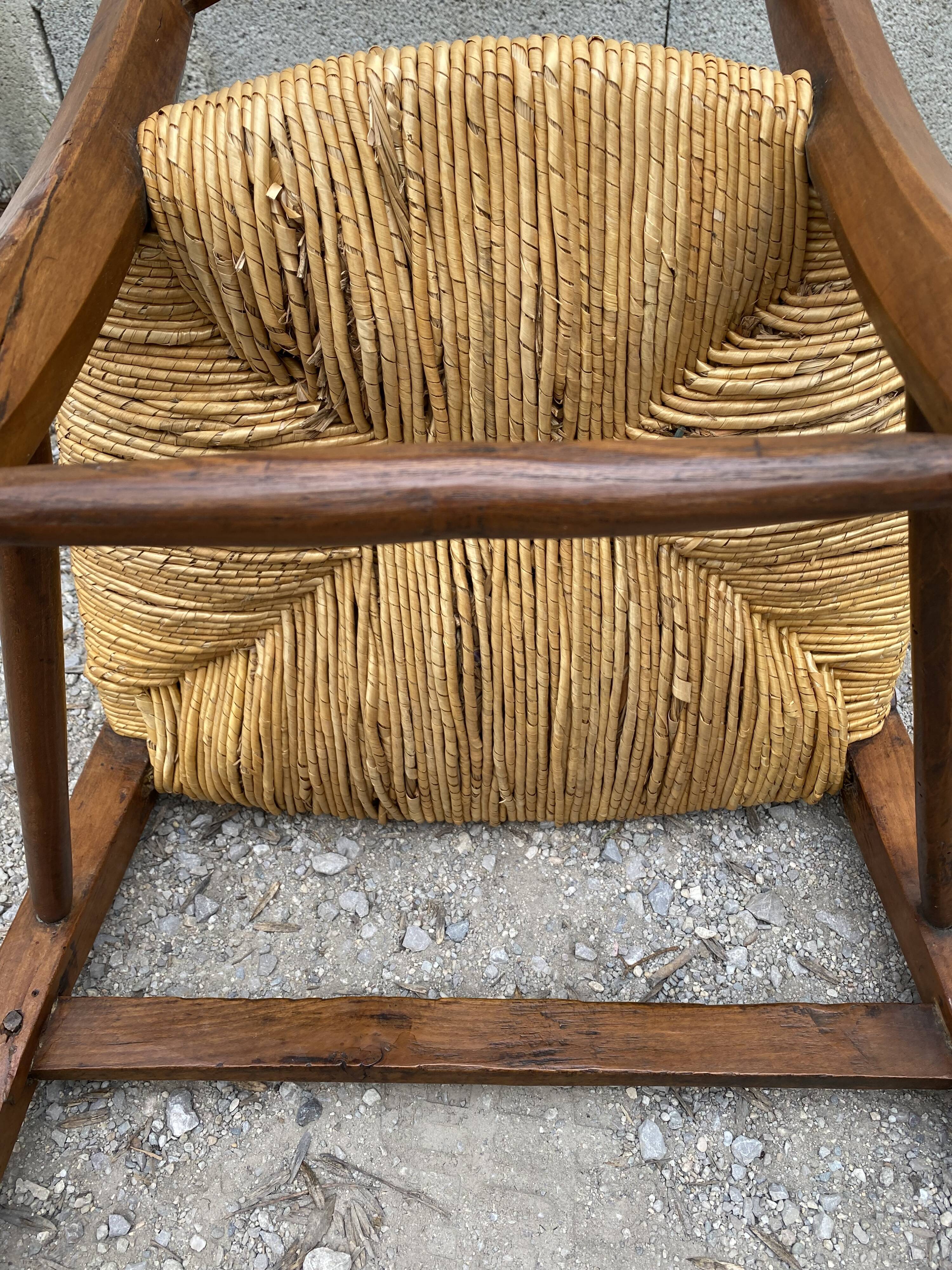Straw armchair 19th