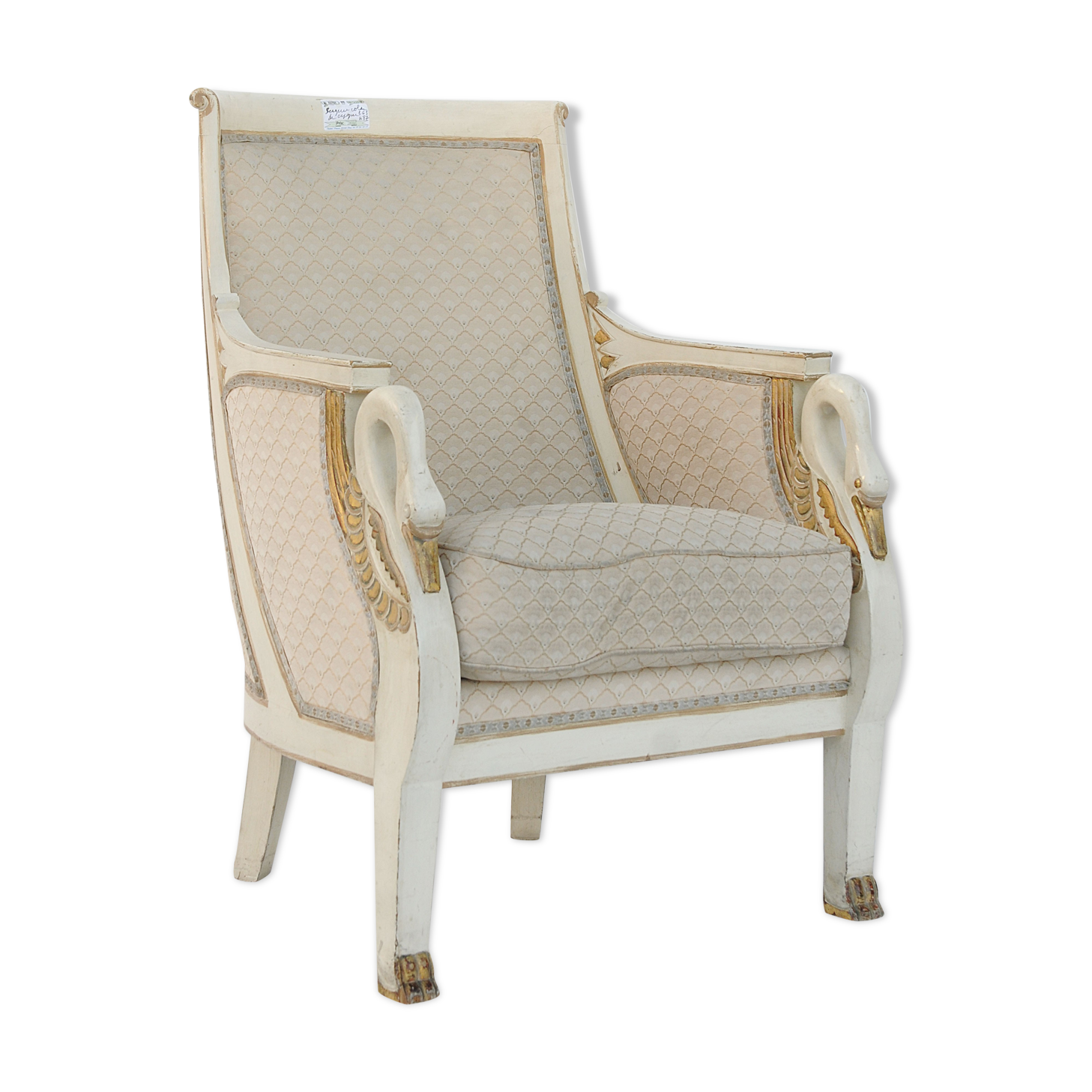Shepherd's chair in a gondola with swan collars