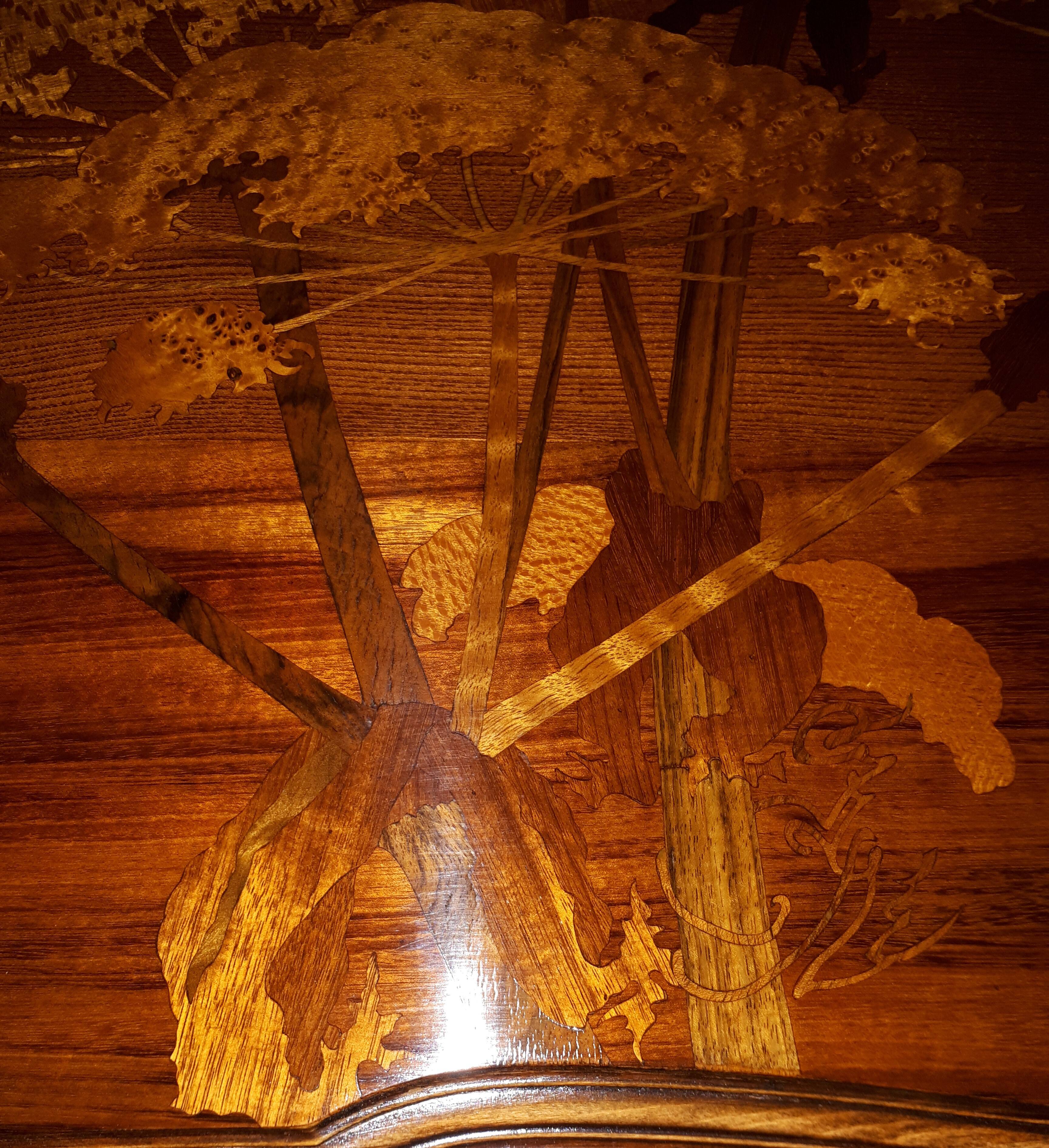 Table Art Nouveau Gallé à Décor De Berce