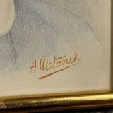 AG Stanek: Art Deco watercolor circa 1930, the little girl with blue eyes