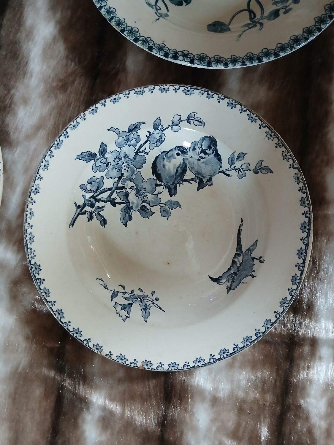10 antique deep plates in ironstone
