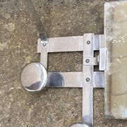 Vintage Wall Mirror with Hooks, Chrome & Mercury Glass, Space Age, 60s/70s