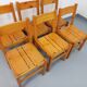 Set of 6 vintage Les Arcs chairs in pine from the 60s 70s