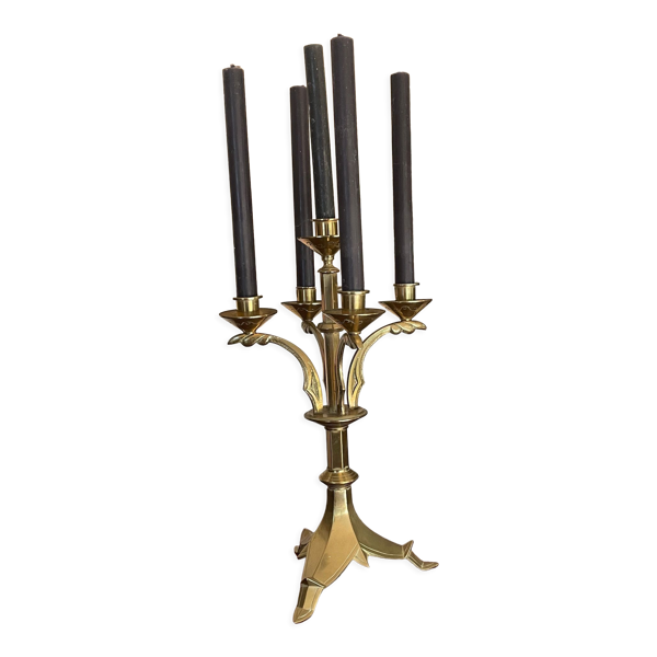 Chandelier tripode en laiton massif