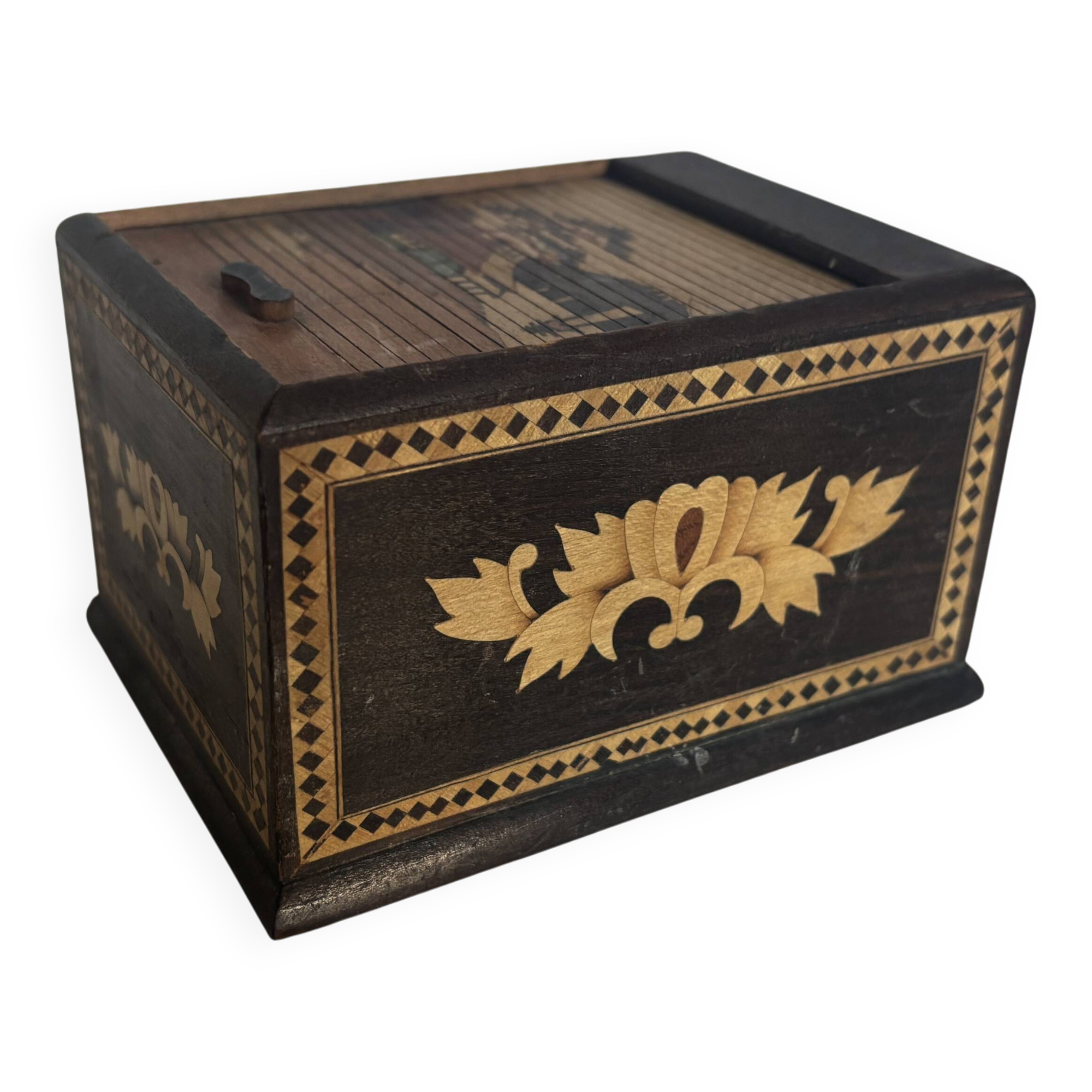 Vintage 1960 cigarette holder wooden dispenser Japan groom - 12 x 9 cm