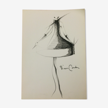 Pierre Cardin: croquis vintage de mode presse - début des années 90