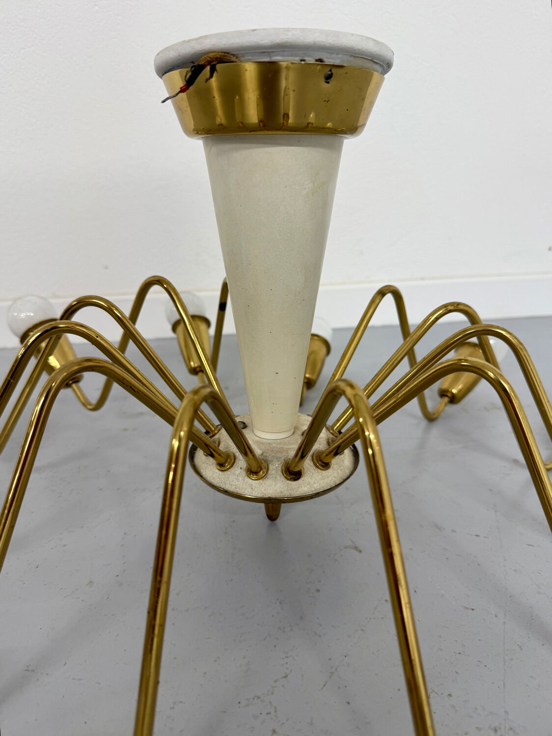 Antique 12-light Sputnik spider pendant lamp from the 60s
