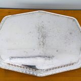 Antique silver-plated metal tray