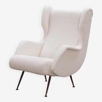 Fauteuil italien de Marco Zanuso pour Arflex recouvert de Boucle, 1960