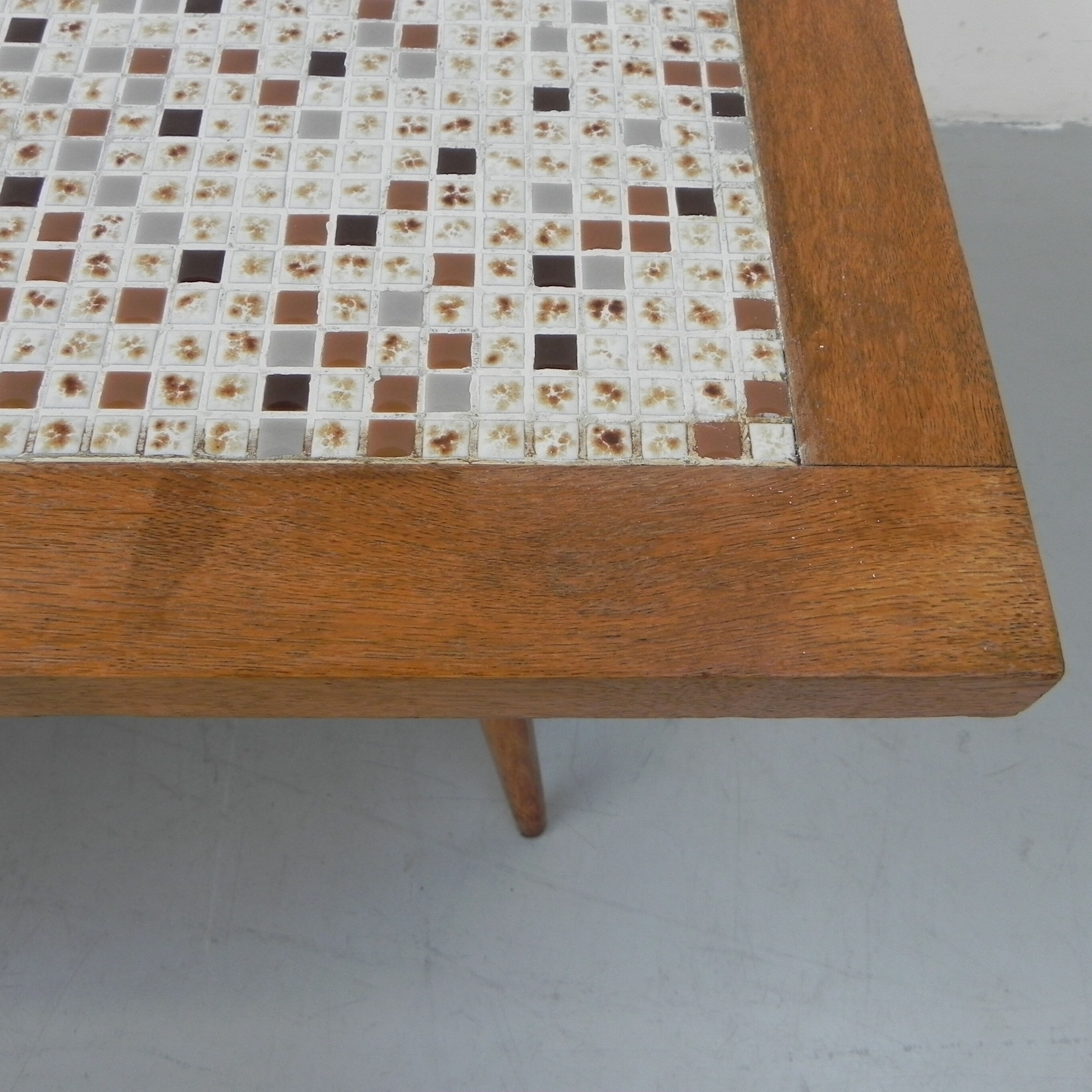 Vintage coffee table with mini tiles, tile table