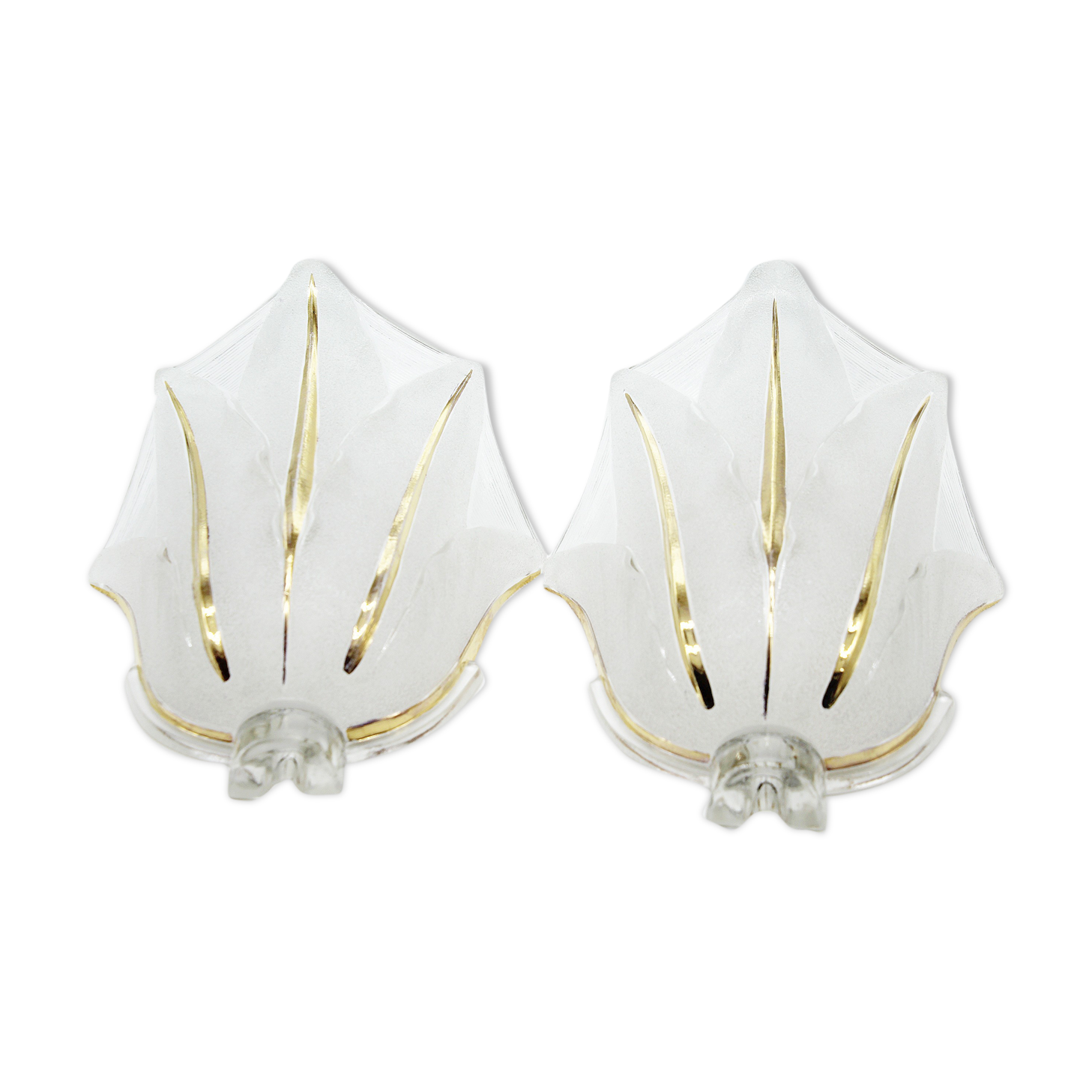 2 glass wall sconces