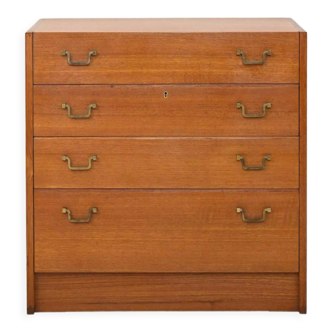 Scandinavian vintage chest of drawers with metal handles
