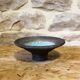 Bowl on a pedestal in raku - Michel Cohen