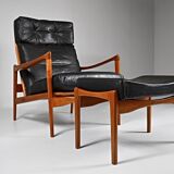 Fauteuil et repose-pieds par Ib Kofod-Larsen pour OPE, Suède