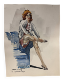 Aquarelle signée et datée de Pierre Douet