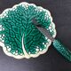 Verceram cheese platter and knife, leaf decoration
