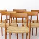 Niels Møller Dining Chair Set (6) – Models 77 & 57, Teak, Danish Cord