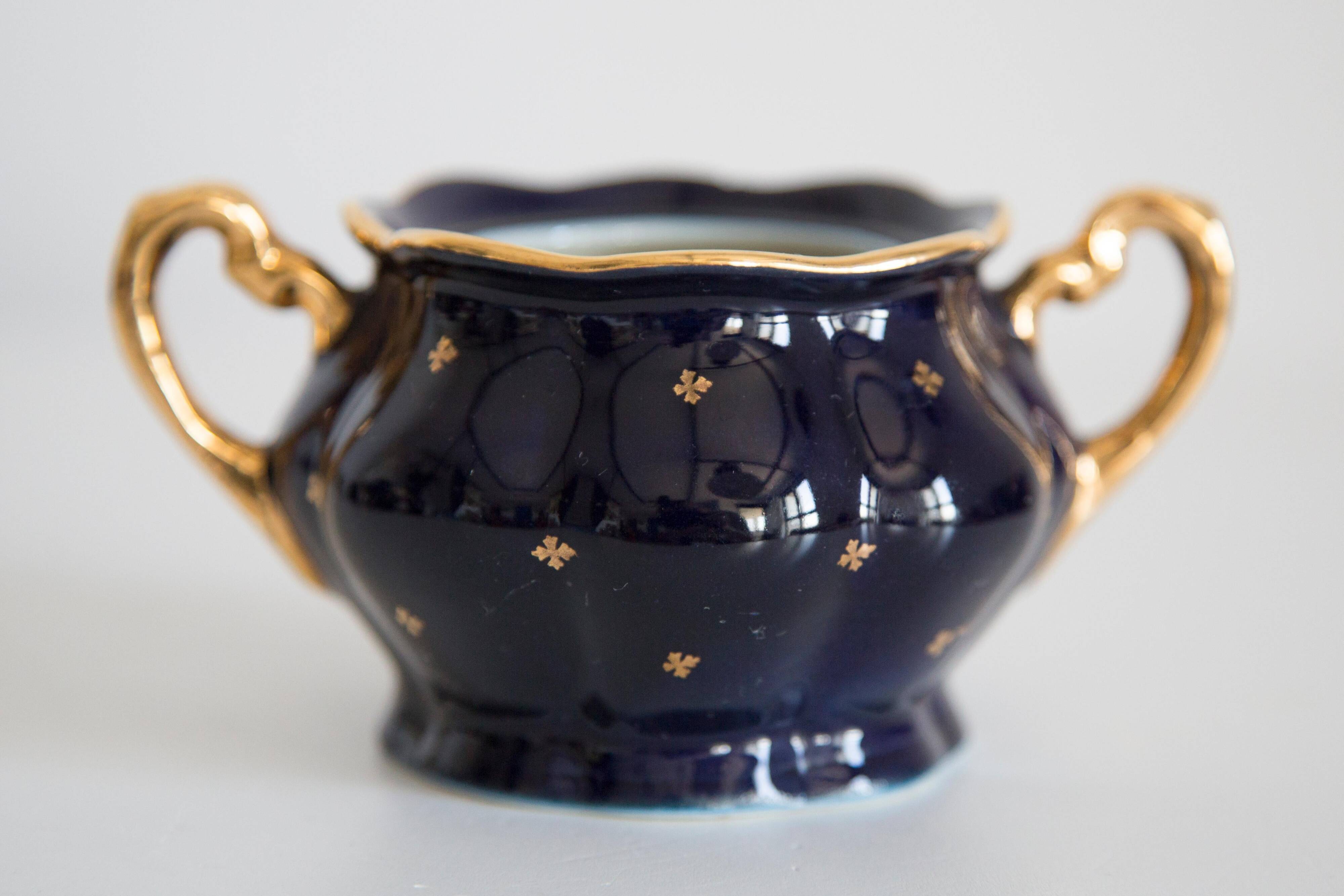 Painted porcelain tea and coffee service, mid-20th century, Poland, 1960.