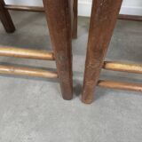Straw brutalist chairs, set of 4