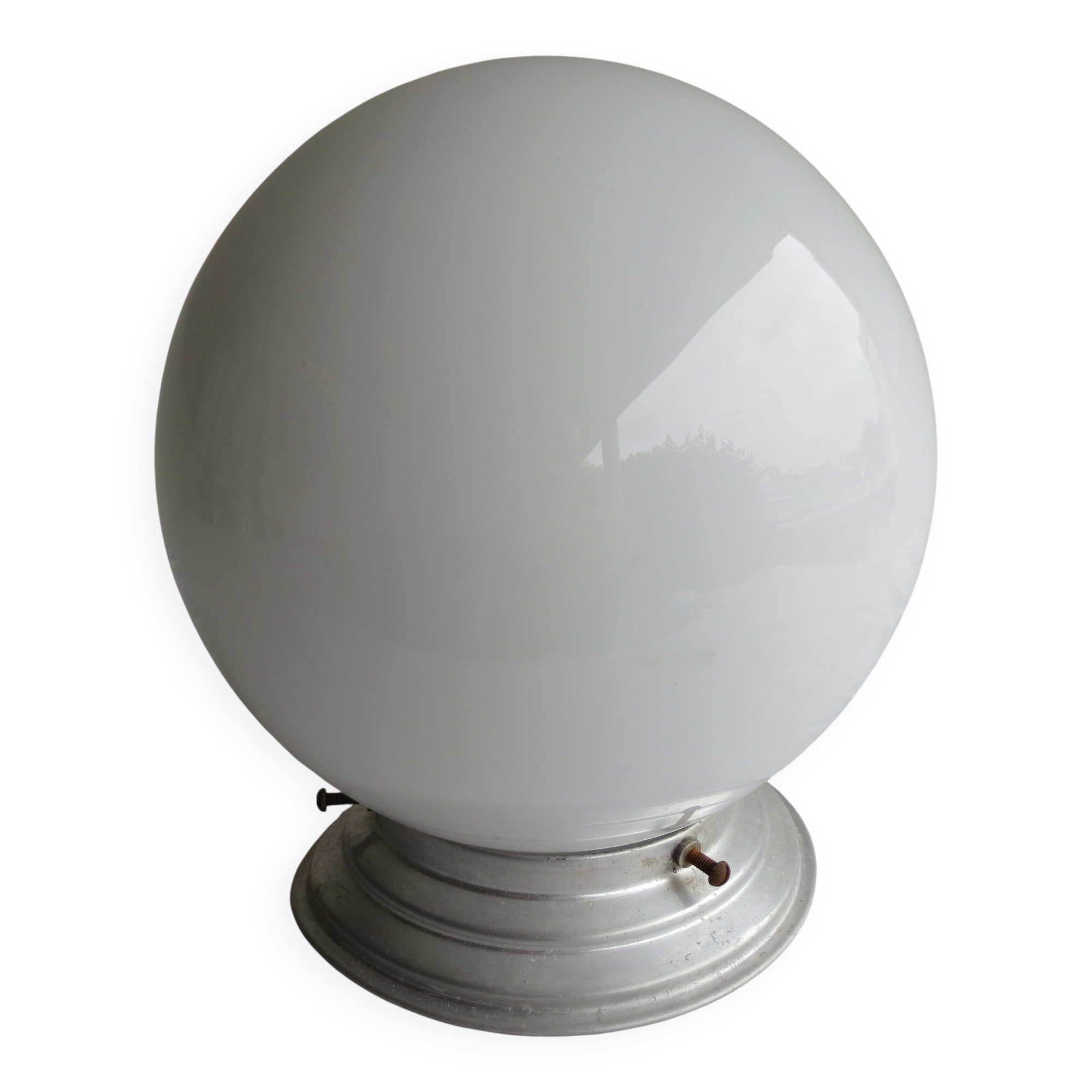 white opaline globe ceiling light
