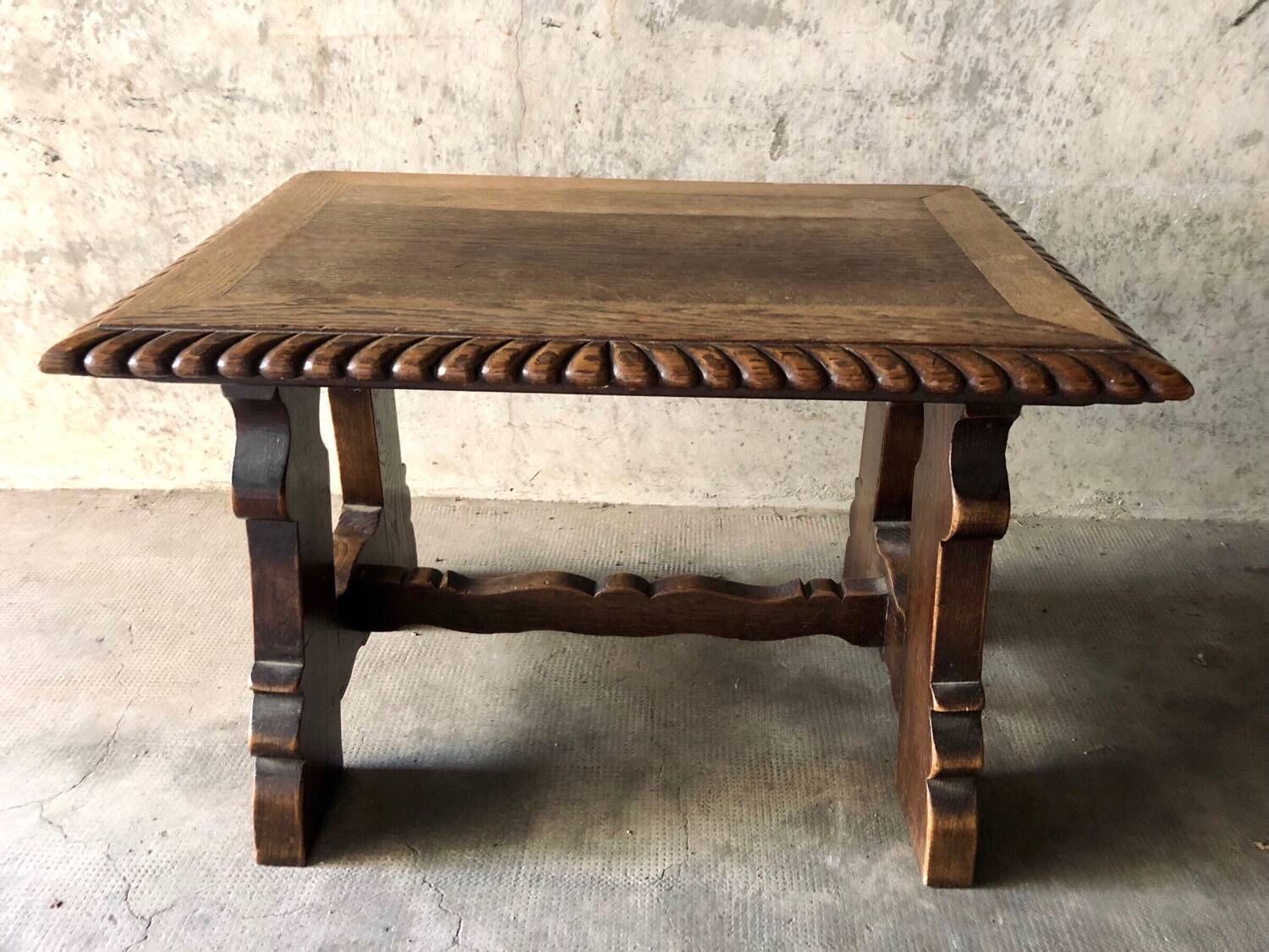 Brutalist oak coffee table 1940-50