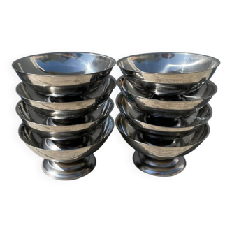 8 stainless steel cups 1970