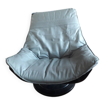 Vintage Swedish leather armchair signed Nelo