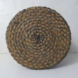 old woven straw stool