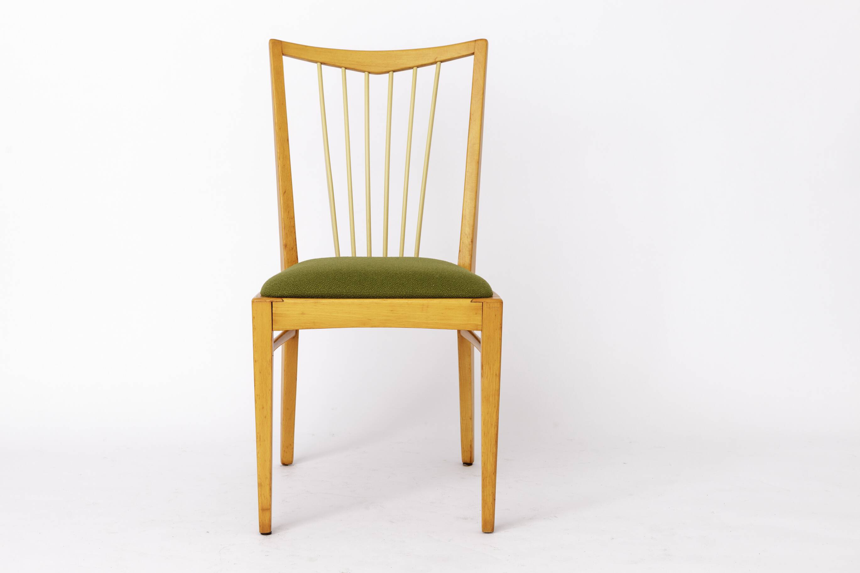 Pair of Vintage 1950s Mid-Century Modern Chairs – Solid Beech Wood & Fresh