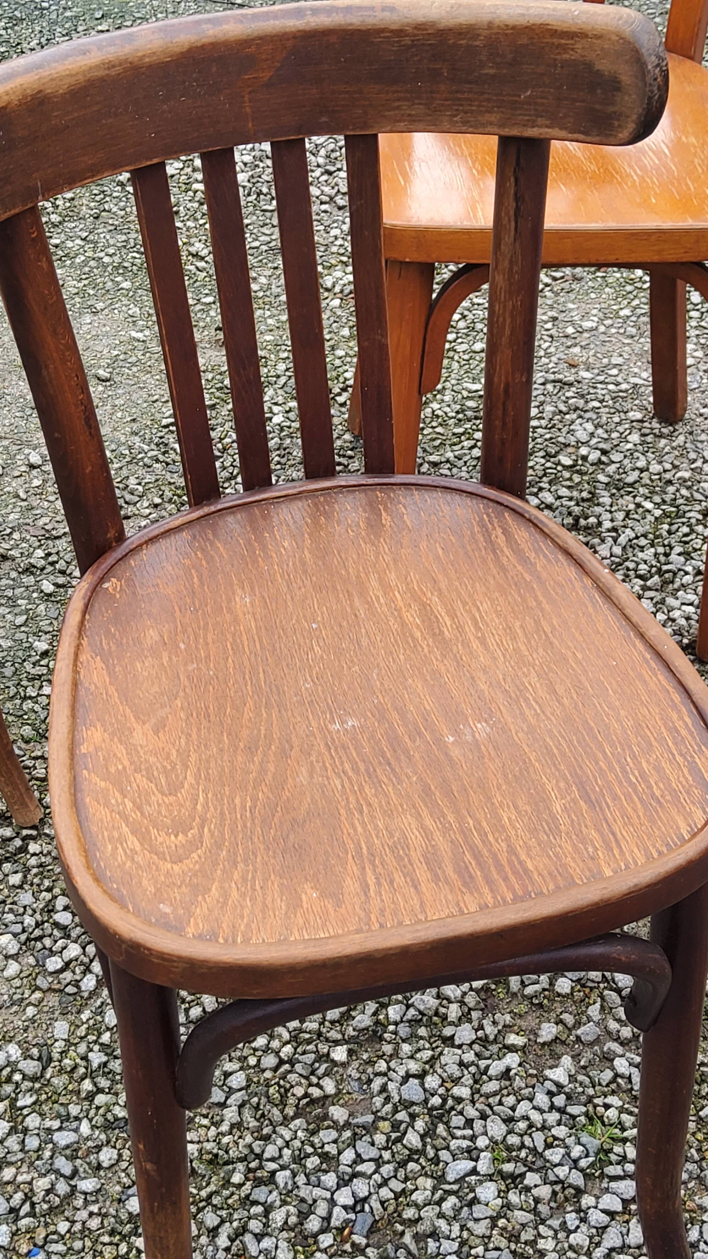 Set of 6 old bistro chairs Baumann and others