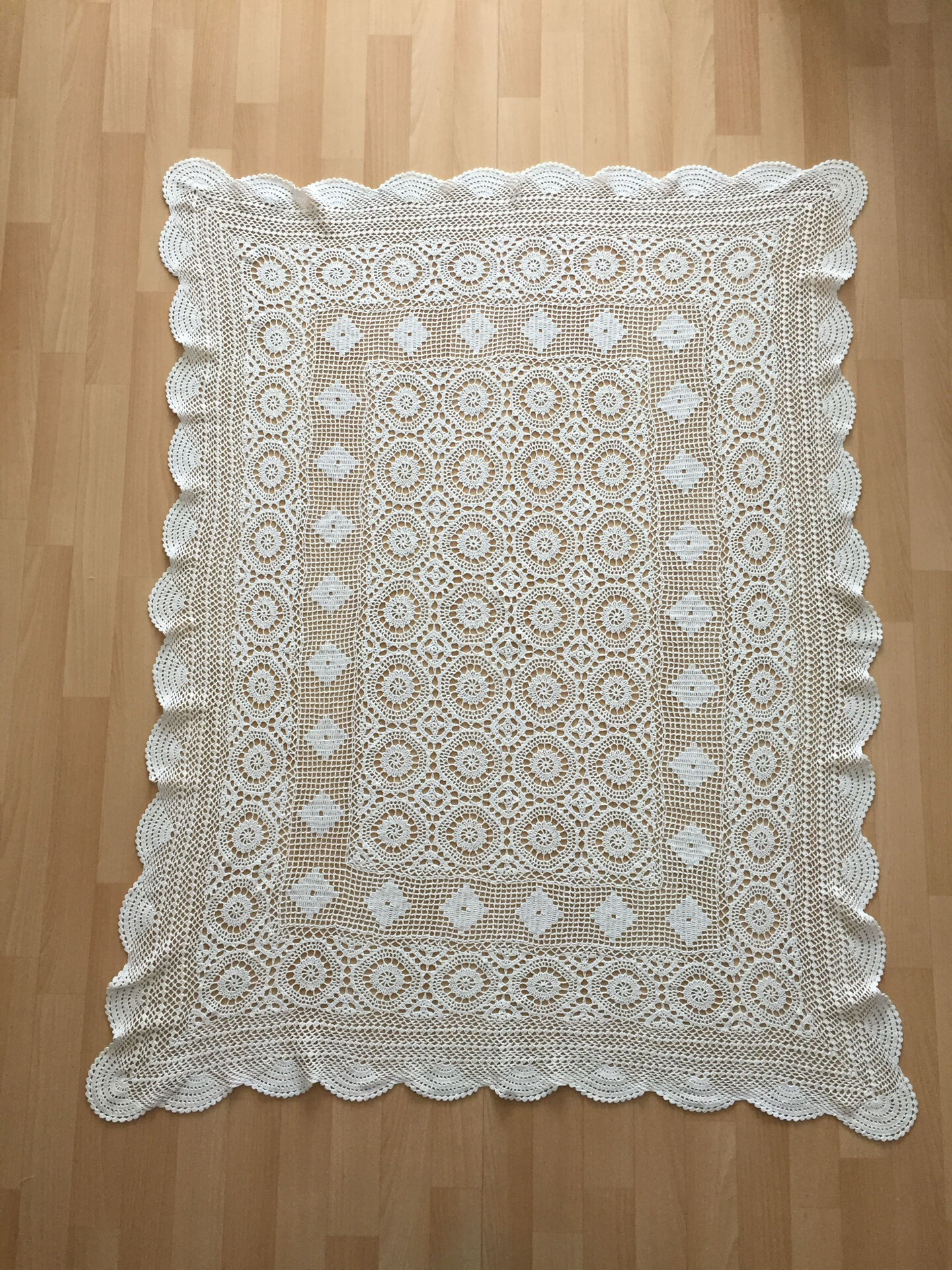 Vintage rectangular crochet tablecloth
