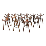 Grand ensemble de tabourets de bar espagnols, vendus à l'unité